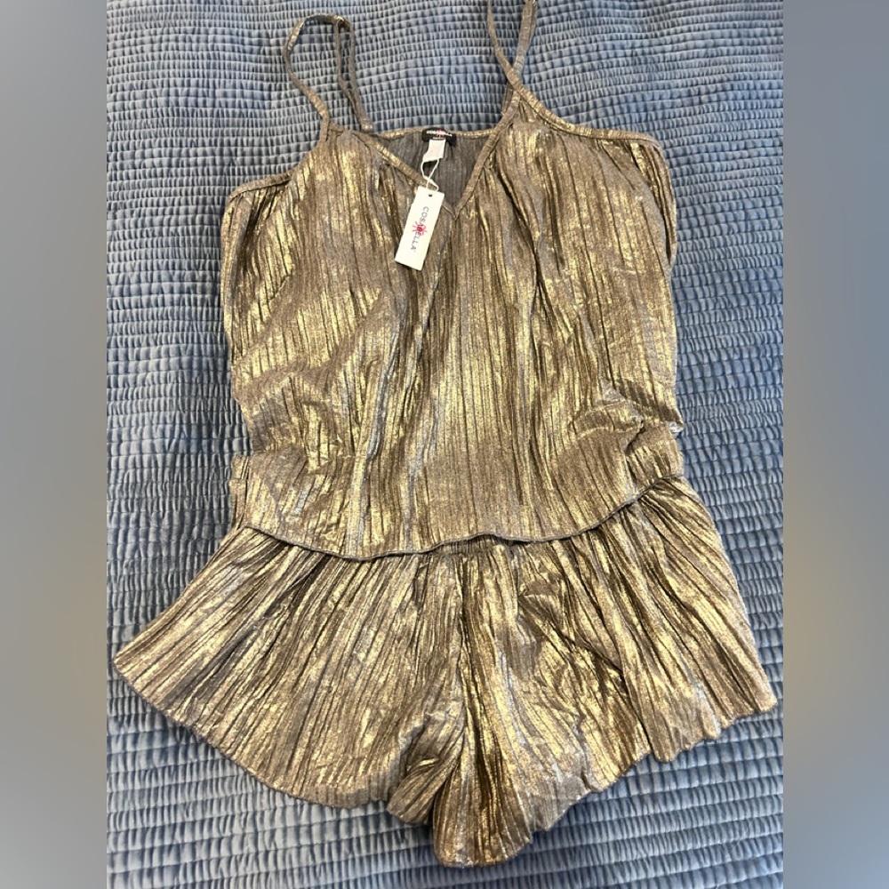 NWT Cosabella Gold Metallic Lounge Set